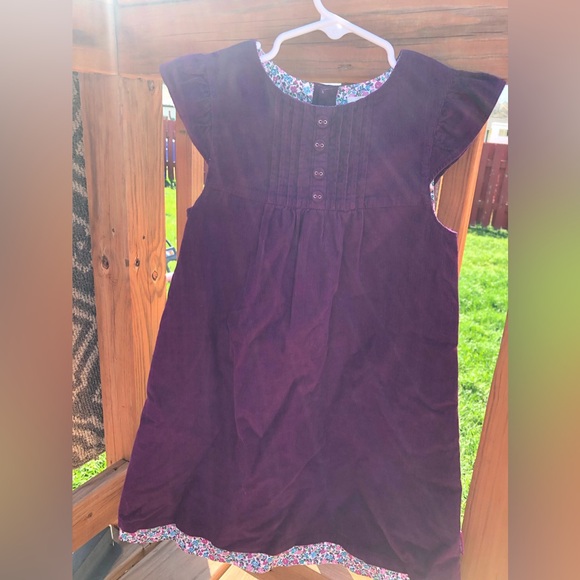 Girl’s 5T JoJo Maman Bebe purple plum and floral corduroy spring dress NWT - Picture 11 of 13